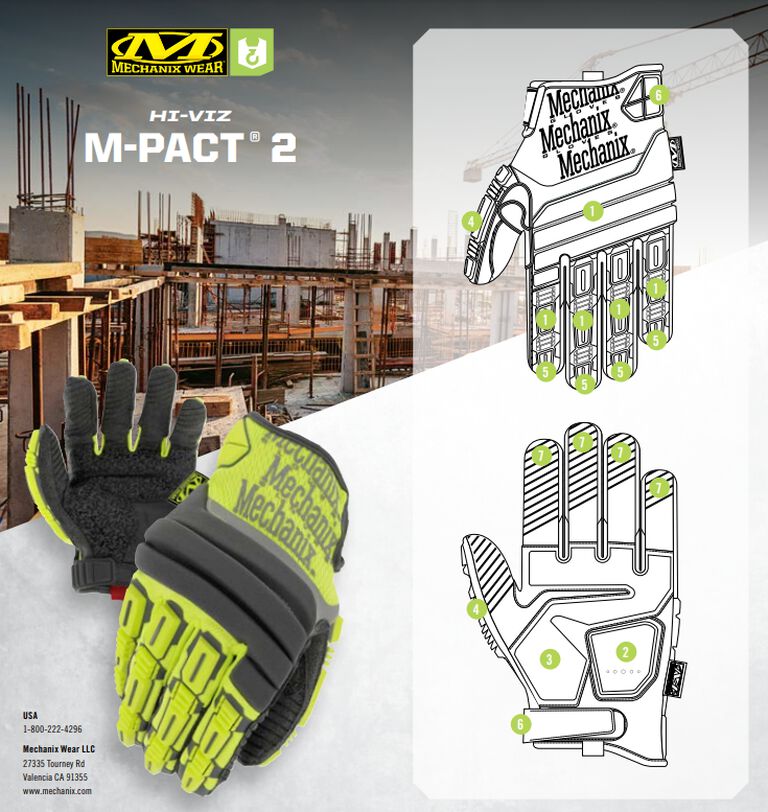 Redesigned: Hi-Viz M-Pact® 2 Work Gloves